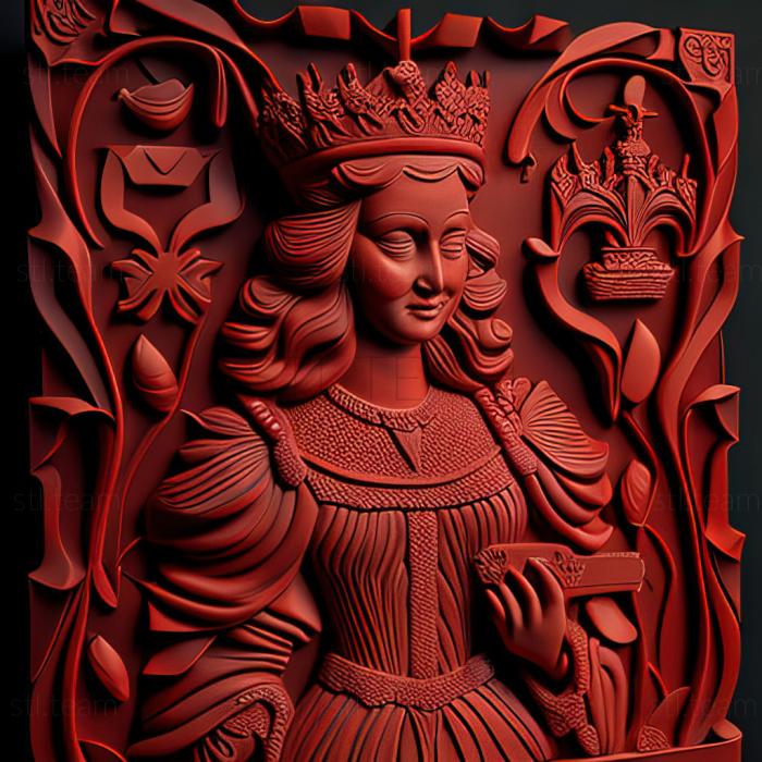 3D модель St Червона королева Аліса в країні чудес (STL)